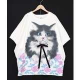 リボン付き もふもふハチワレネコ柄Tシャツ | ScoLar | 詳細画像8