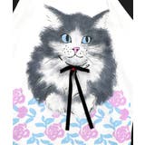 リボン付き もふもふハチワレネコ柄Tシャツ | ScoLar | 詳細画像10