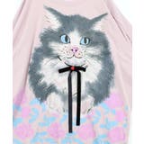リボン付き もふもふハチワレネコ柄Tシャツ | ScoLar | 詳細画像14
