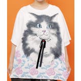 リボン付き もふもふハチワレネコ柄Tシャツ | ScoLar | 詳細画像5
