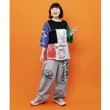 配色パッチワーク風切替Tシャツ | ScoLar | 詳細画像1 