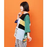 配色パッチワーク風切替Tシャツ | ScoLar | 詳細画像3 