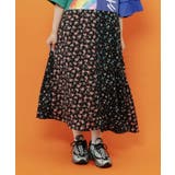 配色×花柄 異素材切替アシメワンピース | ScoLar | 詳細画像5