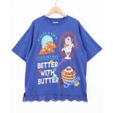 ネイビー | いろんなフード柄 裾レースTシャツ | ScoLar
