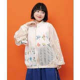 アイボリー | 花柄×シフォン×レース 異素材シアーブルゾン | ScoLar