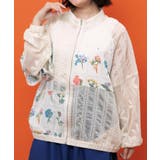 花柄×シフォン×レース 異素材シアーブルゾン | ScoLar | 詳細画像6