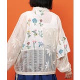 花柄×シフォン×レース 異素材シアーブルゾン | ScoLar | 詳細画像8