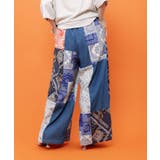 レース×バンダナ柄×花柄 パッチワーク風デニムパンツ | ScoLar | 詳細画像4