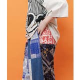 レース×バンダナ柄×花柄 パッチワーク風デニムパンツ | ScoLar | 詳細画像7