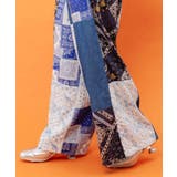 レース×バンダナ柄×花柄 パッチワーク風デニムパンツ | ScoLar | 詳細画像8