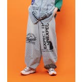 サックス | ロゴ半ラバープリント デニムorヒッコリーパンツ | ScoLar