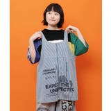 サックス | ロゴ半ラバープリント デニムorヒッコリー2wayベスト | ScoLar