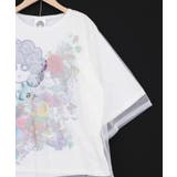 スカラーちゃん×花×惑星柄 チュール重ねTシャツ | ScoLar | 詳細画像13 
