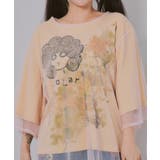 スカラーちゃん×花×惑星柄 チュール重ねTシャツ | ScoLar | 詳細画像5 