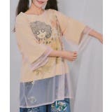 スカラーちゃん×花×惑星柄 チュール重ねTシャツ | ScoLar | 詳細画像7 