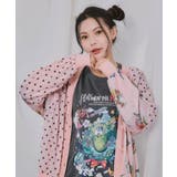 ドット×花ネコ柄 シアーカーディガン | ScoLar | 詳細画像7 