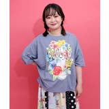 ブルー | 花ネコ柄 ローズジャガードプルオーバー | ScoLar