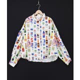 アイボリー | ボトルパラダイス 総柄ワッシャーシャツ | ScoLar