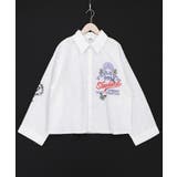 2素材展開 ポップロゴお花バックプリントシャツ | ScoLar | 詳細画像7