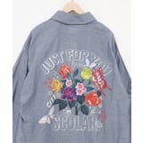 2素材展開 ポップロゴお花バックプリントシャツ | ScoLar | 詳細画像19