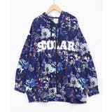 ネイビー | SCOLARロゴ入りポップ総柄パーカー | ScoLar