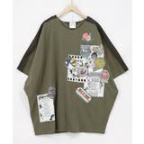 カーキ | アップリケ×ワッペン コラージュ風チュニック | ScoLar