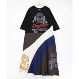 アメリカン風ロゴ 配色Tシャツワンピース | ScoLar | 詳細画像9