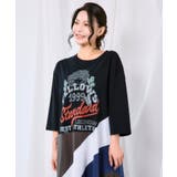 アメリカン風ロゴ 配色Tシャツワンピース | ScoLar | 詳細画像2