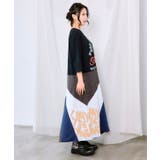 アメリカン風ロゴ 配色Tシャツワンピース | ScoLar | 詳細画像3
