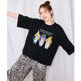 ブラック | フルーツにゃんず柄 Tシャツ | ScoLar