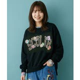 ブラック | ワッペン風刺繍 レオパードロゴプルオーバー | ScoLar