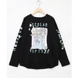 ブラック | ポップコーン柄 ロングスリーブTシャツ | ScoLar