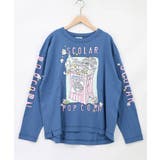 ブルー | ポップコーン柄 ロングスリーブTシャツ | ScoLar