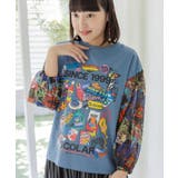 カラフルマーケット柄 袖切替プルオーバー | ScoLar | 詳細画像1