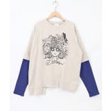 グレー | スカラーちゃん 袖バイカラー切替Tシャツ | ScoLar