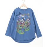 ブルー | いたずらグミ柄 ロングスリーブTシャツ | ScoLar