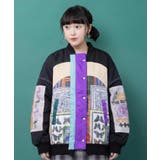 ブラック | 異素材MIX 中綿入りプレミアムジャケット | ScoLar