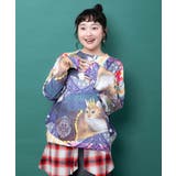 ネコ貴族コラージュ柄 ニットプルオーバー | ScoLar | 詳細画像3