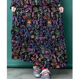 ネオン総柄 ポリワッシャースカート | ScoLar | 詳細画像7