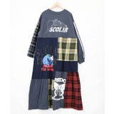 ロゴ×チェック パッチワーク風アシメワンピース | ScoLar | 詳細画像13