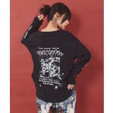惑星ガールと宇宙ネコ柄Tシャツ | ScoLar | 詳細画像1