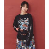 惑星ガールと宇宙ネコ柄Tシャツ | ScoLar | 詳細画像3