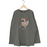 チャコールグレー | 古着風タスカル柄 ロングスリーブTシャツ | ScoLar