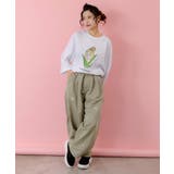 にゃんもろこしプリント 8分袖Tシャツ | ScoLar | 詳細画像1 