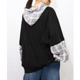 ネコとラビルのチェック柄切替フーデッドプルオーバー | ScoLar | 詳細画像9 