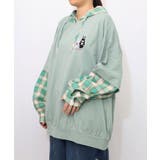 ネコとラビルのチェック柄切替フーデッドプルオーバー | ScoLar | 詳細画像11 