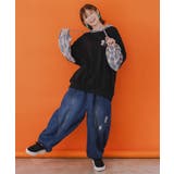 ネコとラビルのチェック柄切替フーデッドプルオーバー | ScoLar | 詳細画像1 