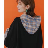 ネコとラビルのチェック柄切替フーデッドプルオーバー | ScoLar | 詳細画像5 