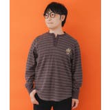 チャコールグレー | ワッフル頬張り中のシロプーのワッフルロンT | ScoLar