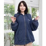 ネイビー | 落書き風裏毛スノーウォッシュパーカー | ScoLar